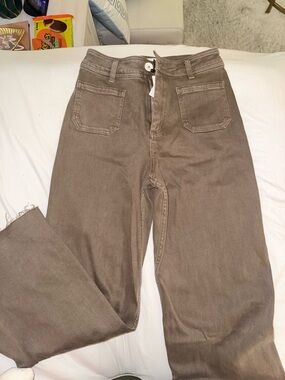 Miou Muse Brown Straight Leg Jeans